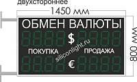 ТАБЛО КУРСОВ ВАЛЮТ № 4. ТИПОВОЕ ТАБЛО. (ДВУХСТОРОН.). ЗНАК 21 СМ. ЗЕЛЕН. УЛИЦА (ПРЯМОЕ СОЛНЦЕ)