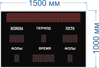 Универсальное спортивное табло №251. Размер 1500х1000х60 мм. 