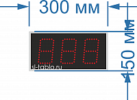 Информационное табло на одну строку для системы управления очередью (СУО) №31. (RS 485 интерфейс). Яркость 0,3 Кд (Помещение). Знак 10 см. Красный. Кабель питания 1,5 m.