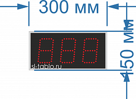 Информационное табло на одну строку для системы управления очередью (СУО) №31. (RS 485 интерфейс). Яркость 0,3 Кд (Помещение). Знак 10 см. Красный. Кабель питания 1,5 m.