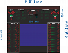 Табло для баскетбола №30. Размер 5000х4500х60 или 130 мм. + Место под видео экран 