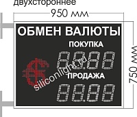 ТАБЛО КУРСОВ ВАЛЮТ №15. ПЕРЕМЕННЫЙ ЗНАК. (ДВУХСТОРОННЕЕ.). ЗНАК 15 СМ. КРАСНЫЙ + БЕЛЫЙ. УЛИЦА (ПРЯМОЕ СОЛНЦЕ)