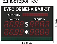ТАБЛО КУРСОВ ВАЛЮТ № 9. ПОСТРАНИЧНОЕ ПОЯВЛЕНИЕ. (ОДНОСТОР.).БЕГУЩАЯ СТРОКА. ЗНАК 15 СМ. УЛИЦА (прямое СОЛНЦЕ)