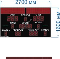 Универсальное спортивное табло № 41. Размер 2700х1600х60/130 мм.