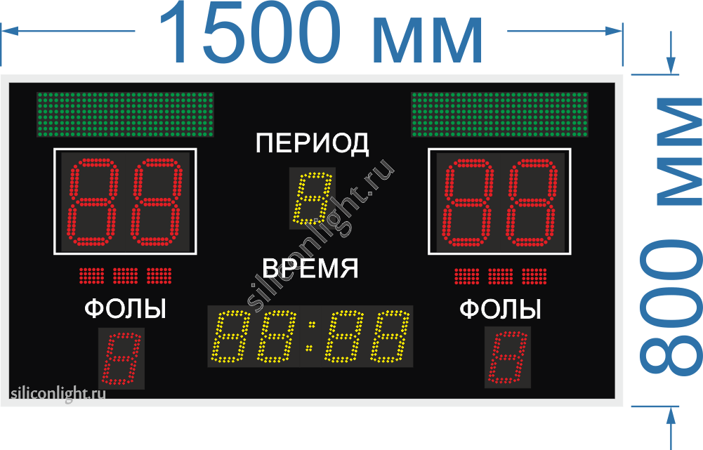 Табло для баскетбола № 9. Размер 1500х800х60 мм.