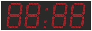 Электронные часы-термометр для улицы (Яркость светодиода 2 кд. - тень, солнце). Высота знака 50 см. Количество символов 4. Размер 2100х600х130 или 60 мм.