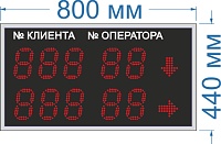 Информационное табло для системы управления очередью (СУО) № 7 (Помещение). (RS 485 интерфейс). Знак семисегментный 10 см. Красный. Кабель питания 1,5 m.