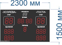 Табло для хоккея №15 Размер 2300х1500х130 или 60 или 90 мм.