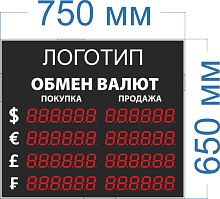 Табло курсов валют на 6 знаков в поле валют. Времени и Даты - нет. Количество строк - 4. № 1.