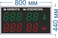 Информационное табло для системы управления очередью (СУО) № 8 (Помещение). (RS 485 интерфейс). Знак семисегментный 12,5 см. Красный + Зеленый. Кабель питания 1,5 m.