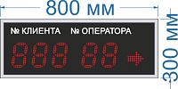 Информационное табло для системы управления очередью (СУО) № 9. (RS 485 интерфейс). Улица. Яркость светодиодов 2 Кд. Знак семисегментный 12,5 см. Красный. Кабель питания 1,5 m.