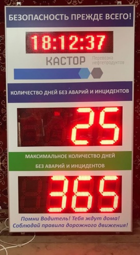 Табло для производства №27 (для улицы). Яркость светодиодов 2Кд. 