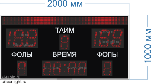 Универсальное спортивное табло №9. Размер 2000х1000х60 мм. фото 4 Универсальное спортивное табло №9. Размер 2000х1000х60 мм. фото 4