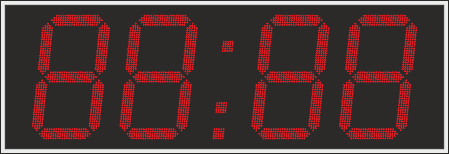 Электронные часы-термометр для улицы (Яркость светодиода 2 кд. - тень, солнце). Высота знака 70 см. Количество символов 4. Размер 2500х900х60 мм.