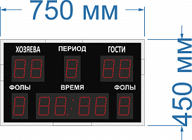 Универсальное спортивное табло №115-1. Высота цифр 100 мм.