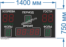 Универсальное спортивное табло № 241. Размер 1400х750х60 мм. 